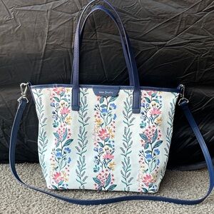 Vera Bradley Floral Tote Bag - Blue and Pink